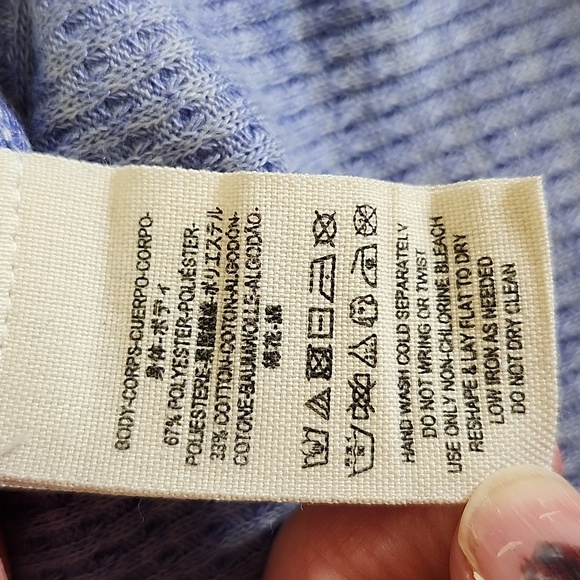 We The Free Women's Purple Loose Fitting, Asymmetrical Long Sleeve T-Shirt - Picture 14 of 15